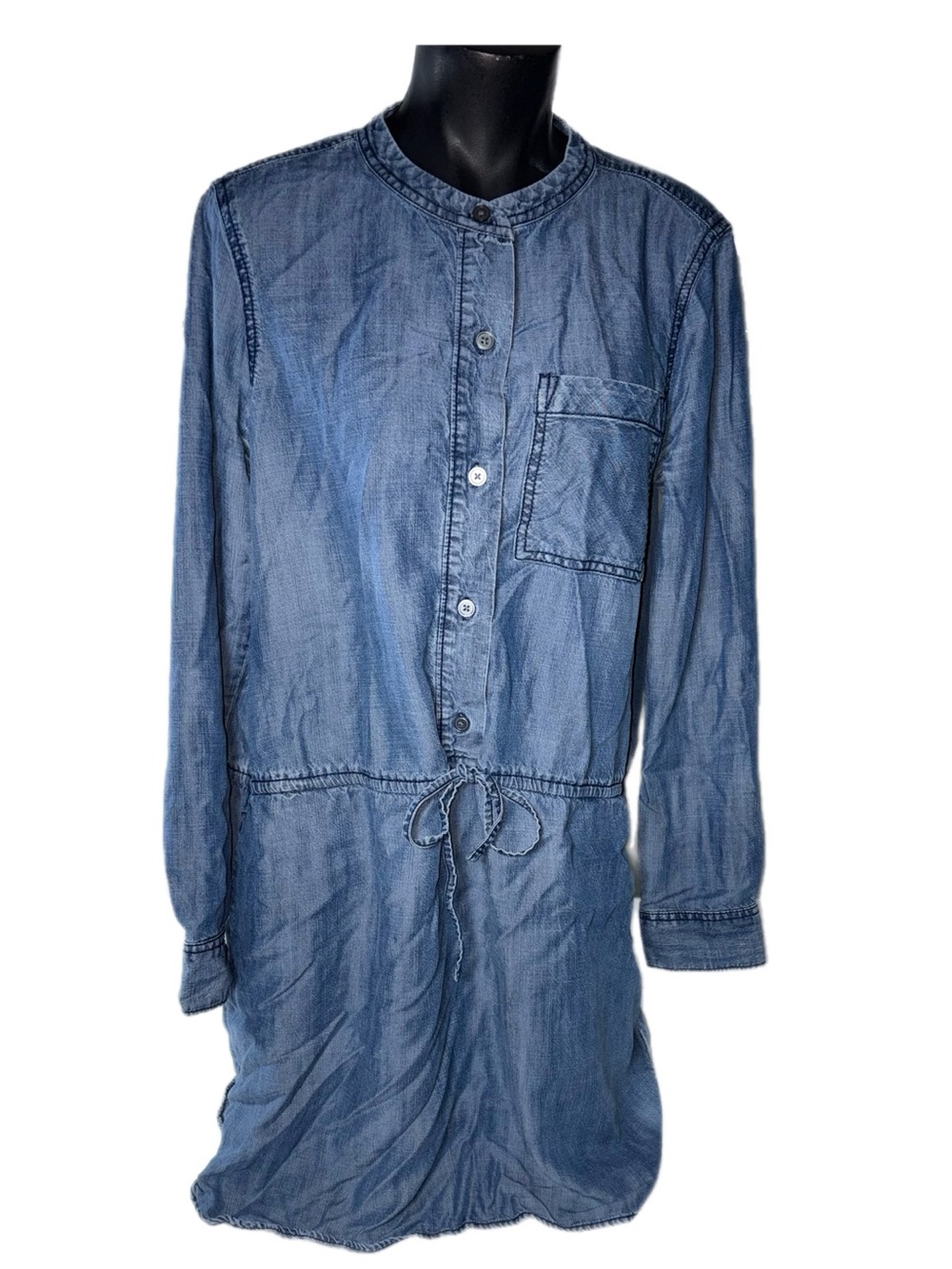 GAP Indigo Button-Front Denim Shirt Dress